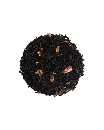 White label Rose Petal Black Tea for retailers, cafés, and tea brands. Premium black tea with rose petals, custom branding, and private label packaging.