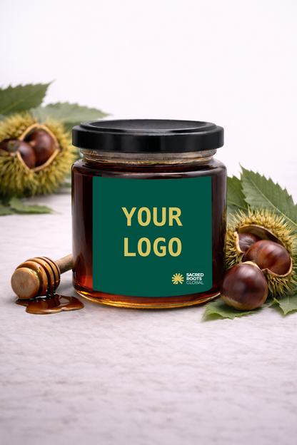 Premium Chestnut Honey for private label brands. Dark, bold and aromatic. Full 360° support including sourcing, packaging, branding and export-ready production.

